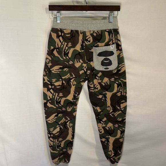 AAPE  Gray Green CAMO SWEATPANTS Lounge Pant jogger - Picture 1 of 8